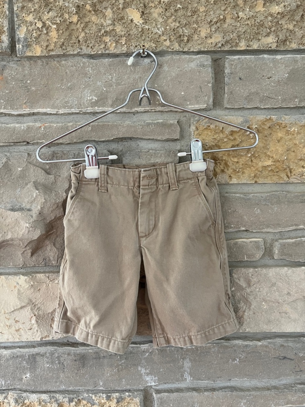 Crewcuts Boys Khaki Flat-Front Cotton Shorts with Pockets Size 5